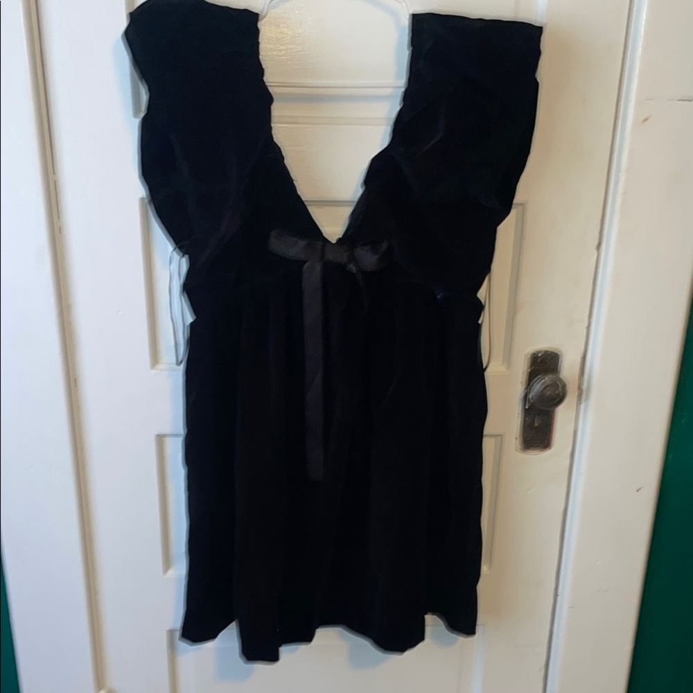 Anthropologie Endless Rose Black Velvet Dress
